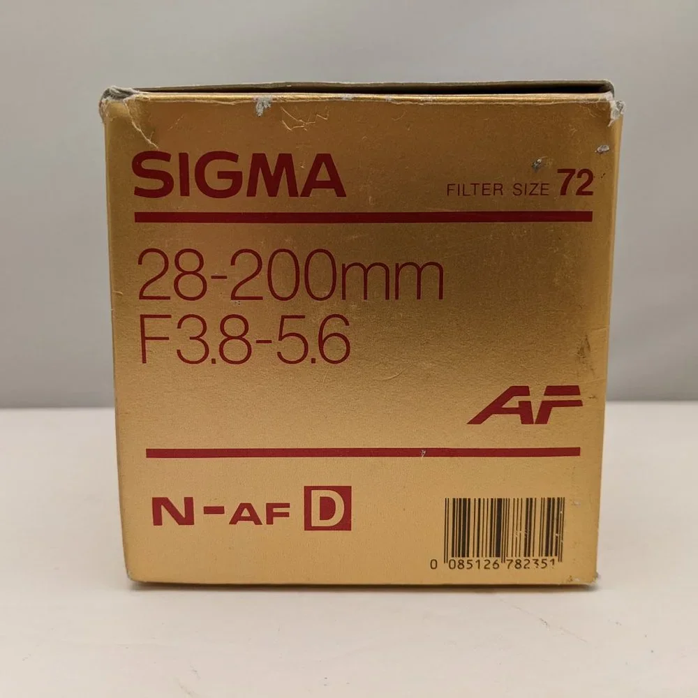 SIGMA AF Lens | 28-200mm f/3.8-5.6 | N - AF D | Filter Size 72 | w/ Caps | USED